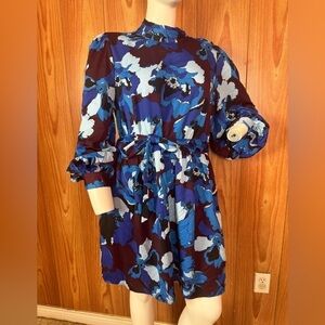 Who What Wear Floral Blue Dress‎ Plus